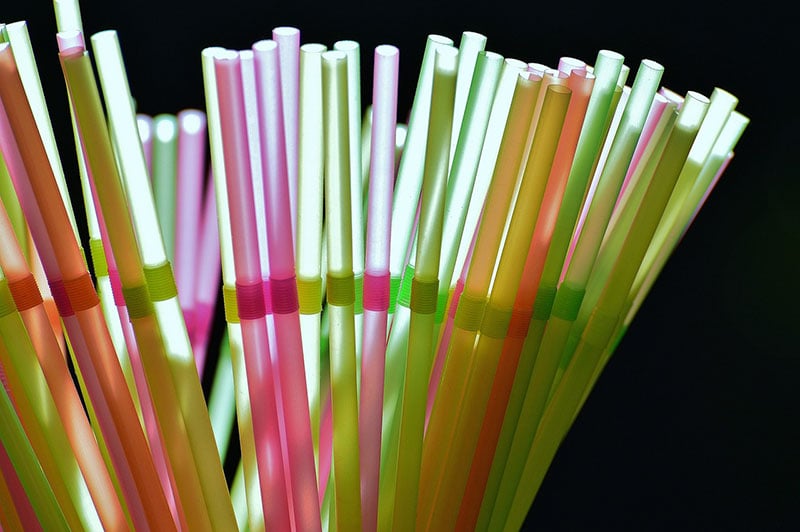Colorful drinking straws