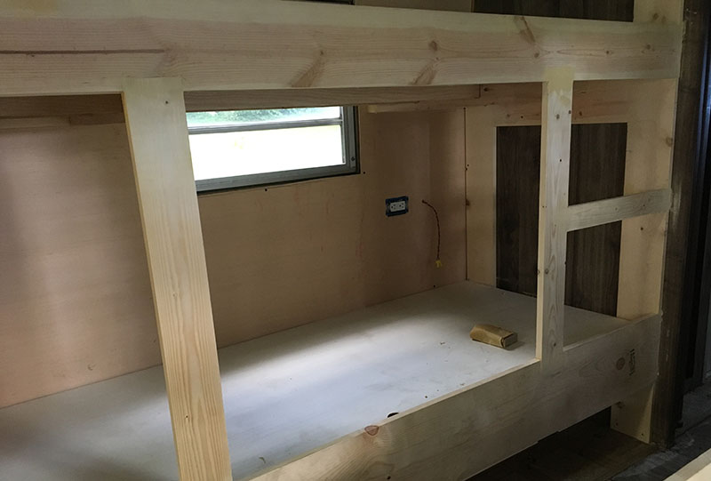 DIY Bunk Bed With Storage Bins by The Touring Camper