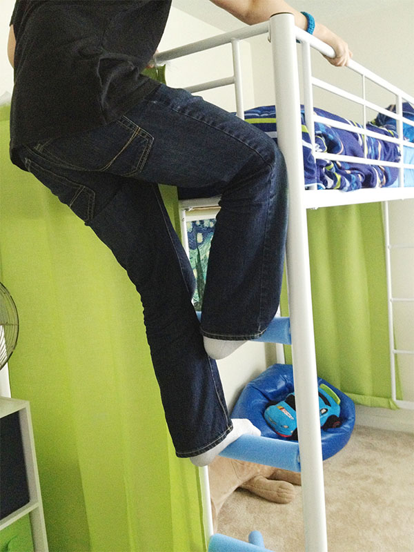 DIY Loft Bed Ladder Rung Cushions by Kelly Gene