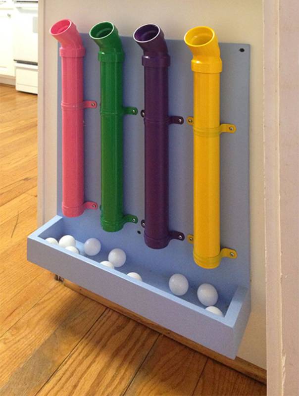 DIY ball drop for the kids using pvc pipe