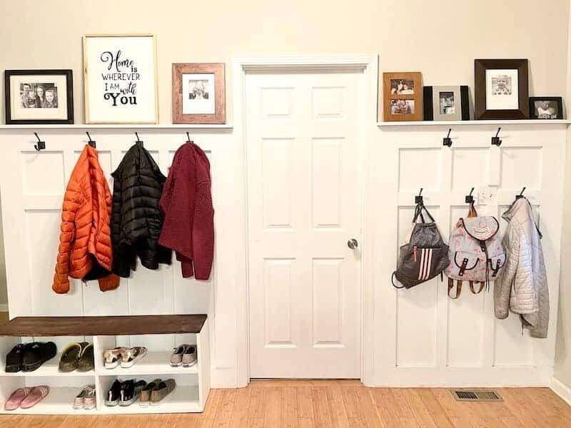 DIY board and batten mudroom