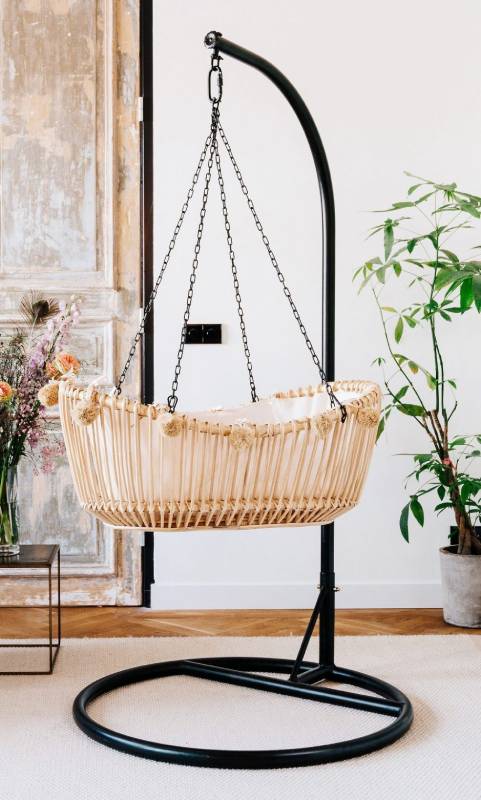 DIY bohemian baby hanging bassinet