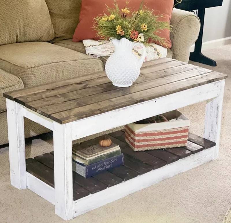 DIY farmhouse style coffee table