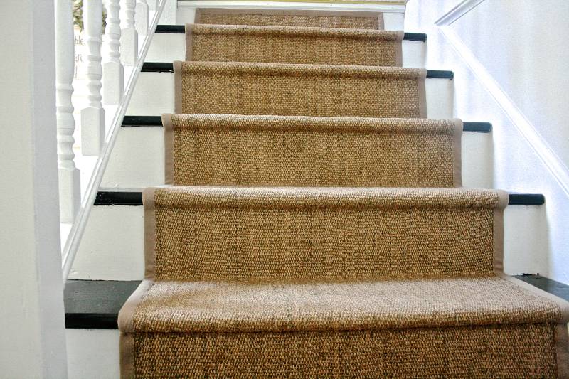 DIY ikea jute rug stair runner