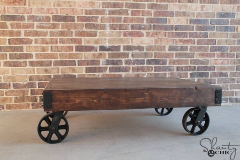 DIY industrial cart coffee table