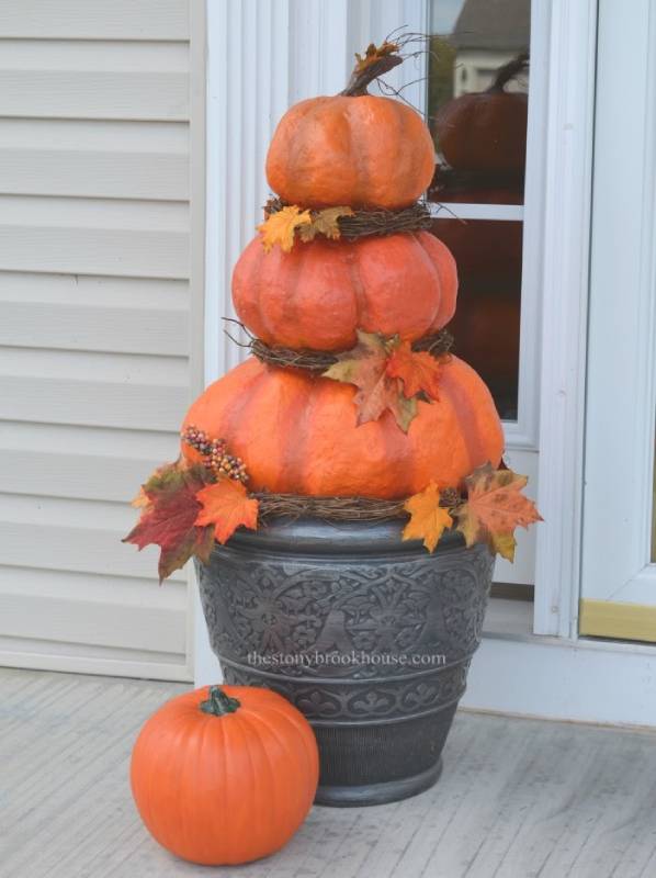 DIY outdoor real looking pumpkins