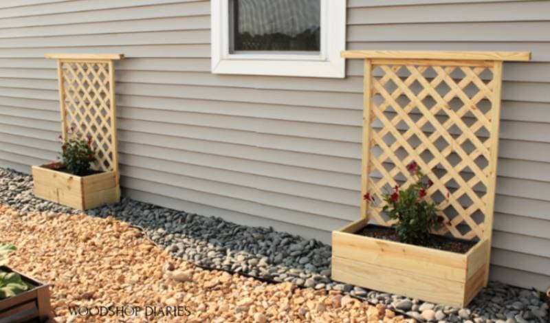 DIY planter box with trellis from