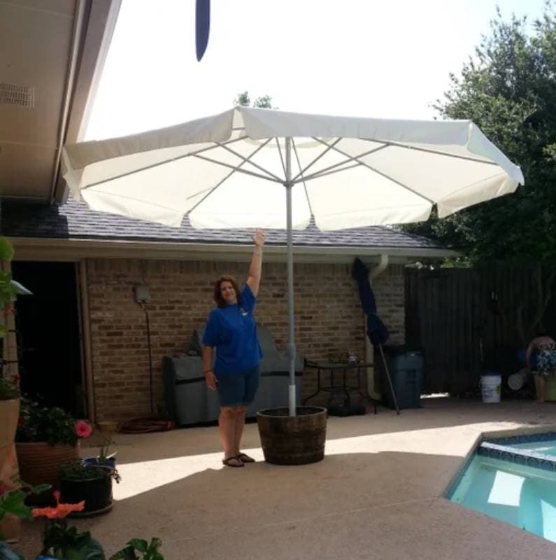 DIY planter umbrella stand