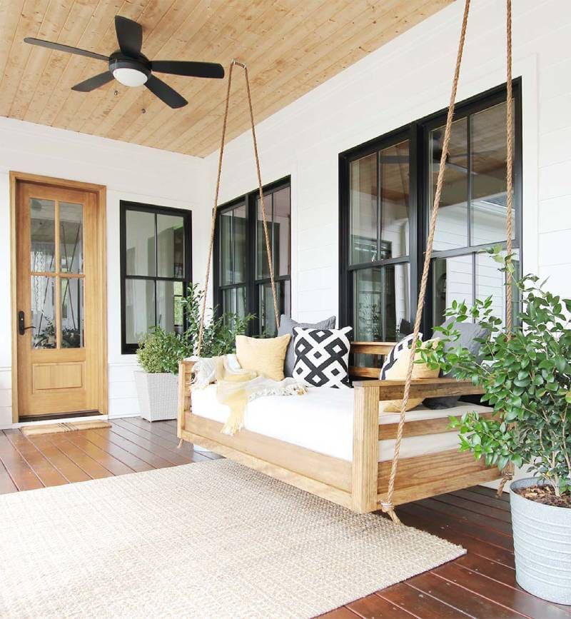 DIY porch swing bed