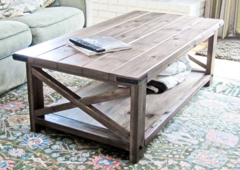 DIY rustic x coffee table