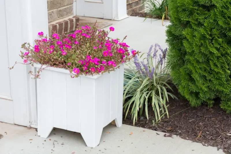 DIY wooden porch planter box