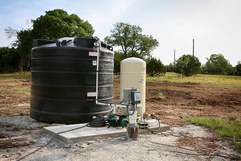 Deep water well set up, country side construction