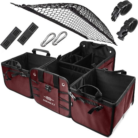 Durablez 4 Compartment Separable Collapsible Car Trunk Storage Organizer