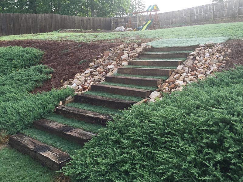 Grassy Outdoor Stairs