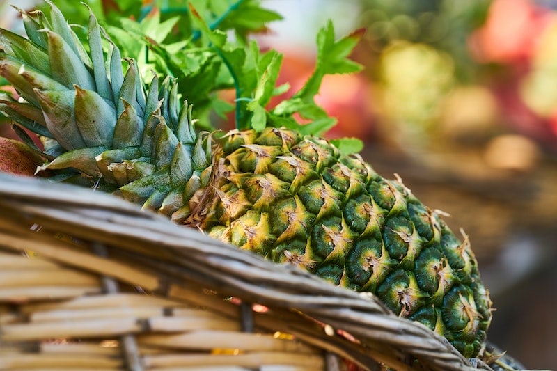 Pineapple in a basket