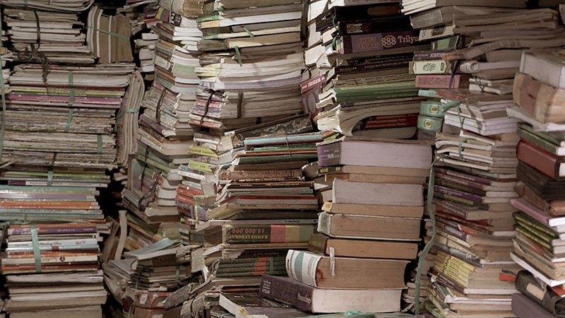 Stacks of old books