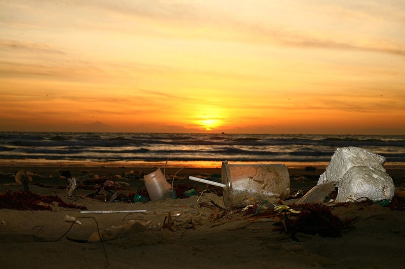 Trash on the beach