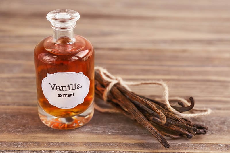Vanilla extract on table