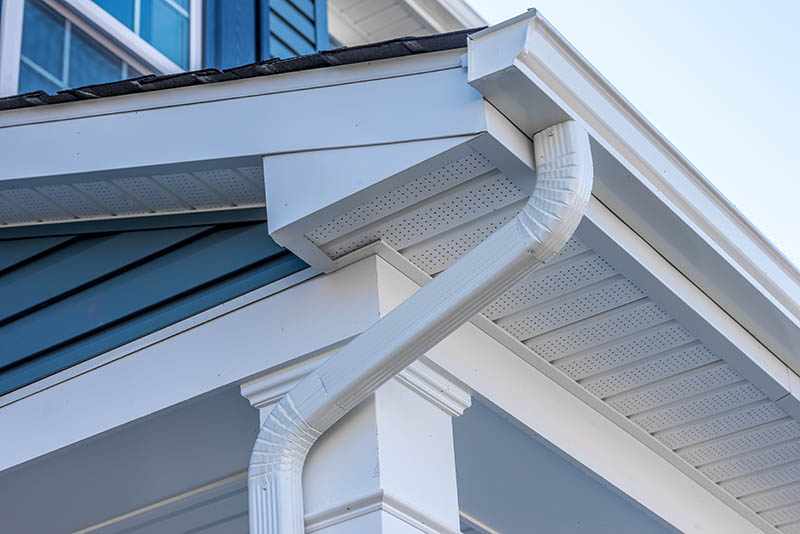 White vinyl gutter