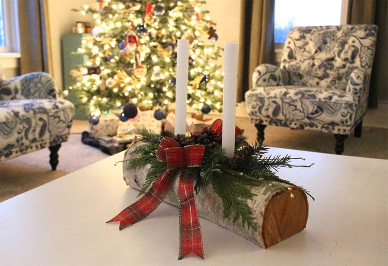 Yule Log Christmas Centerpiece by Life at Cloverhill