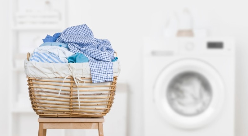 a basket of dirty laundry