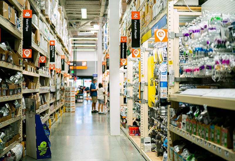 aisle in home depot