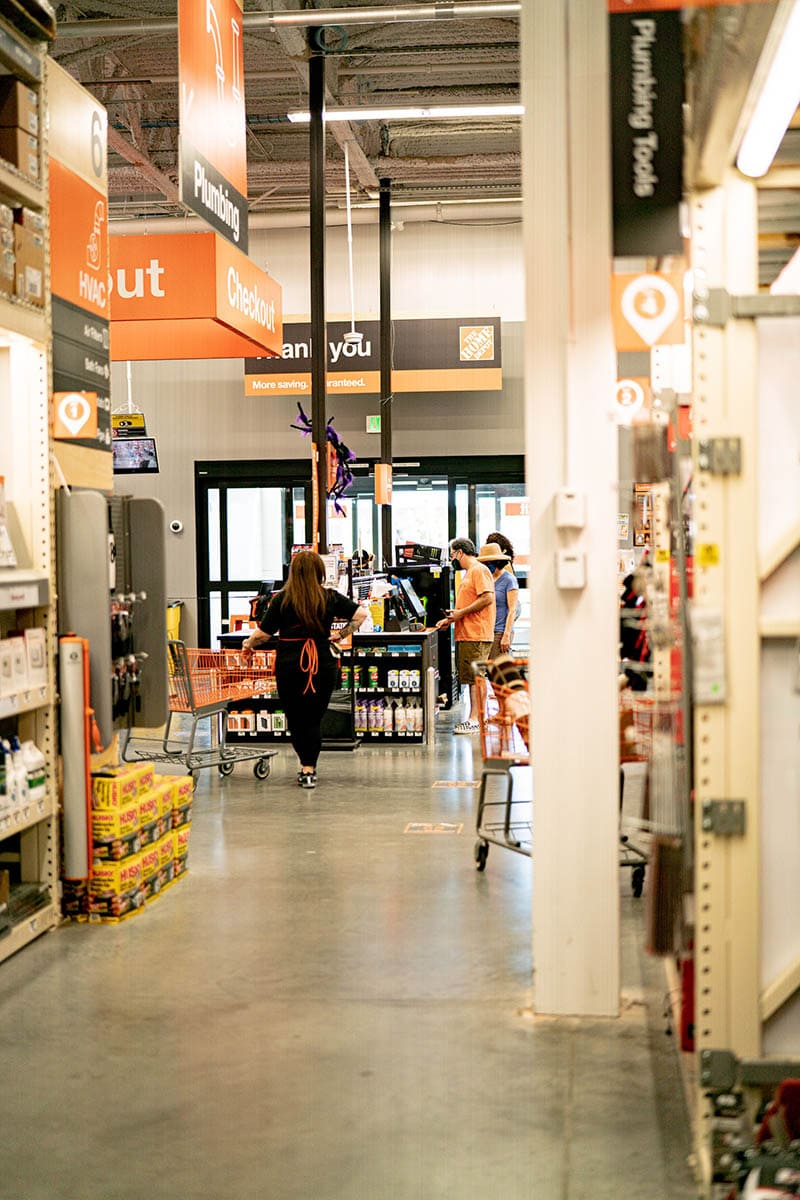 an aisle at home depot