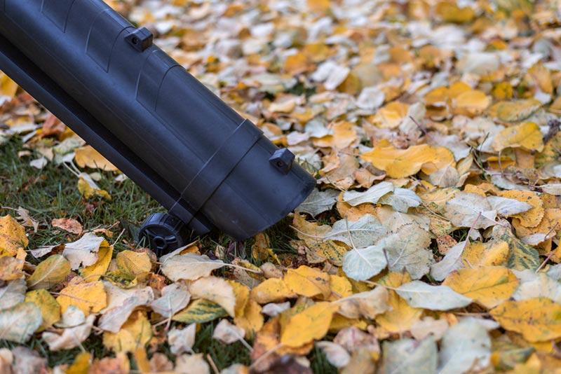 close up of leaves vacuum cleaner