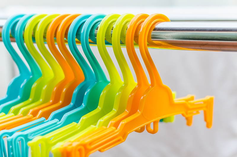 colorful plastic hangers