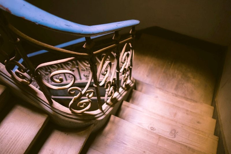 dark and old indoor staircase