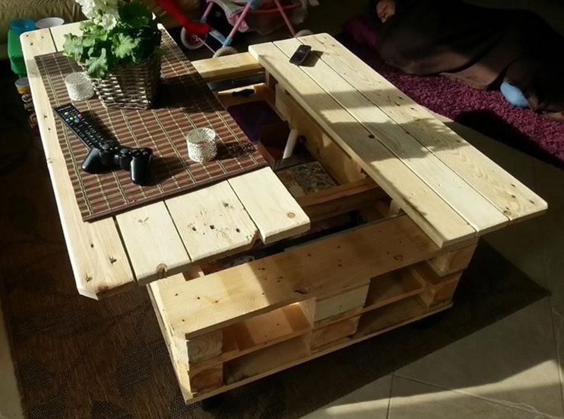 diy pallet lift top coffee table