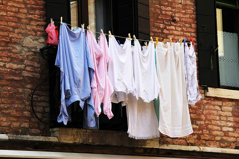 drying clothes outside
