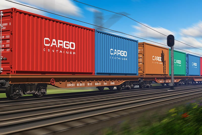 Freight train with cargo