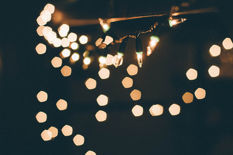 hanged christmas lights