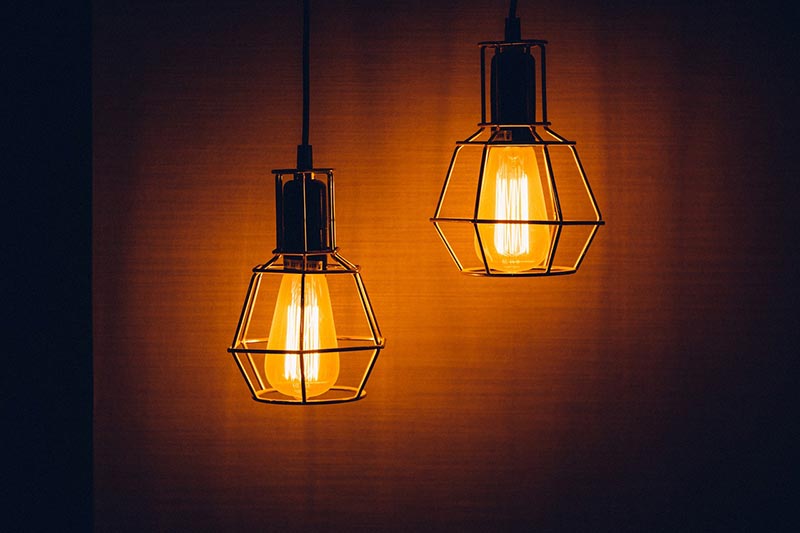 hanging light bulbs