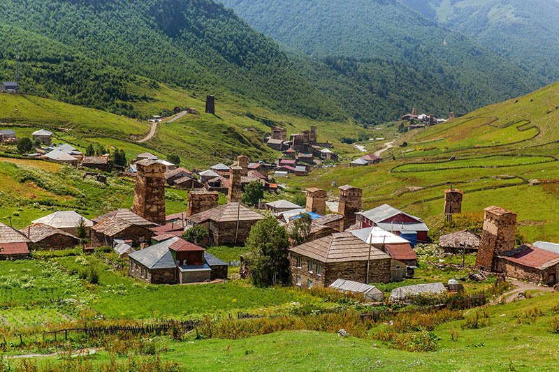 houses on mountain