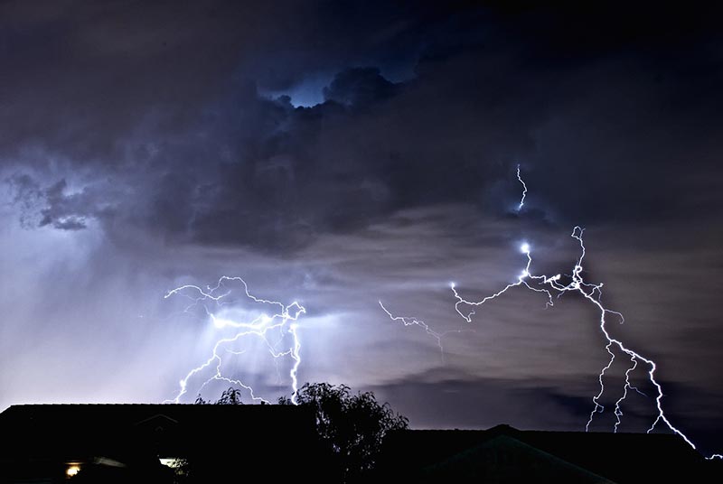 lightning bolt in a storm