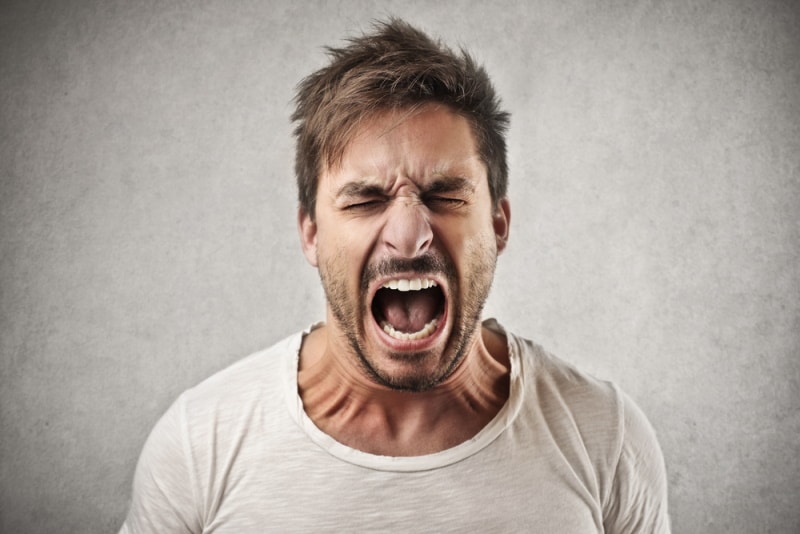 man screaming