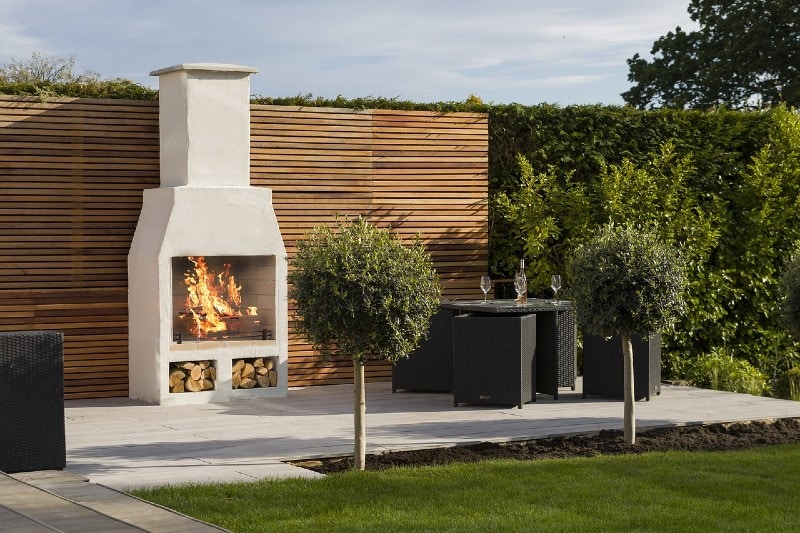modern outdoor fireplace