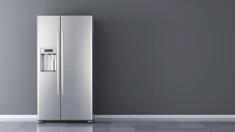 modern stainless steel refrigerator