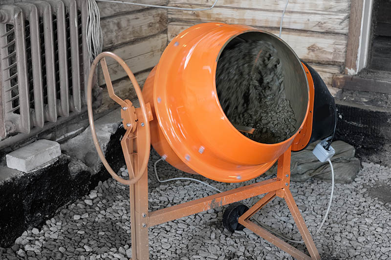 orange concrete mixer