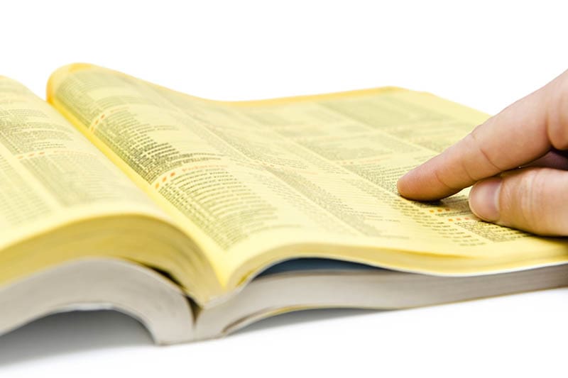 phonebook or yellow pages