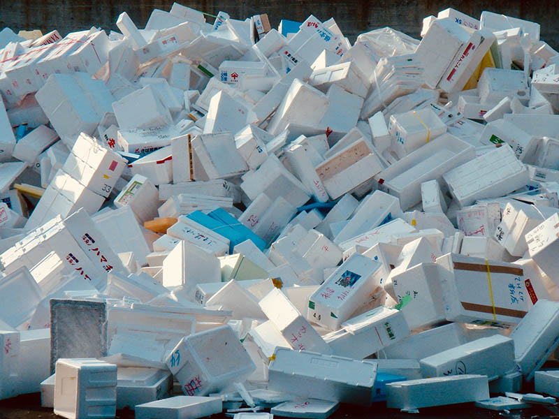 pile of styrofoam