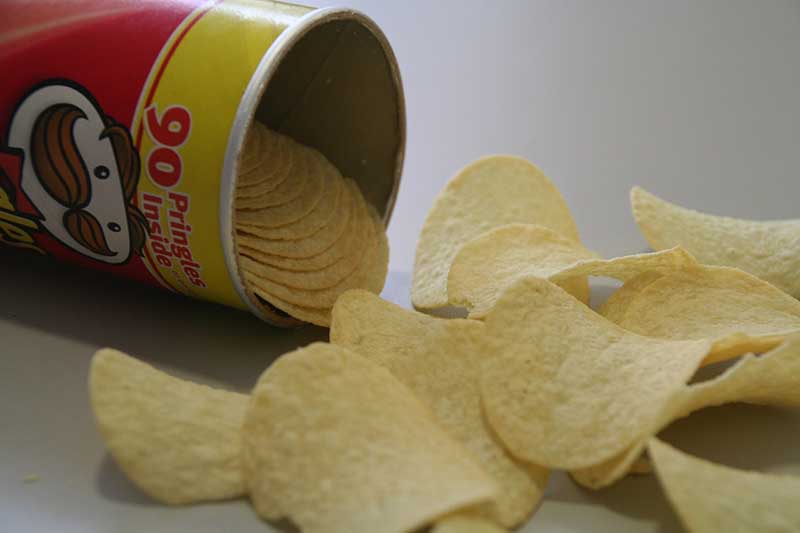 pringles chips scattered