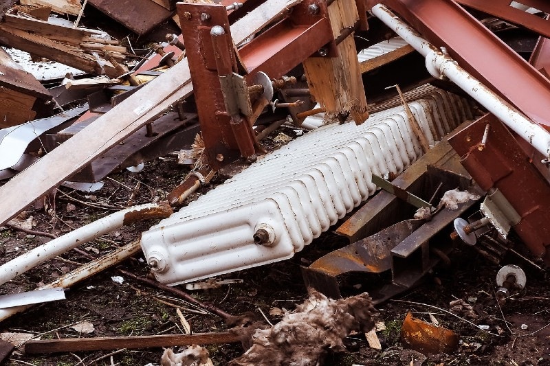 scrap metal in a junkyard