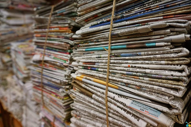 stack of newspapers