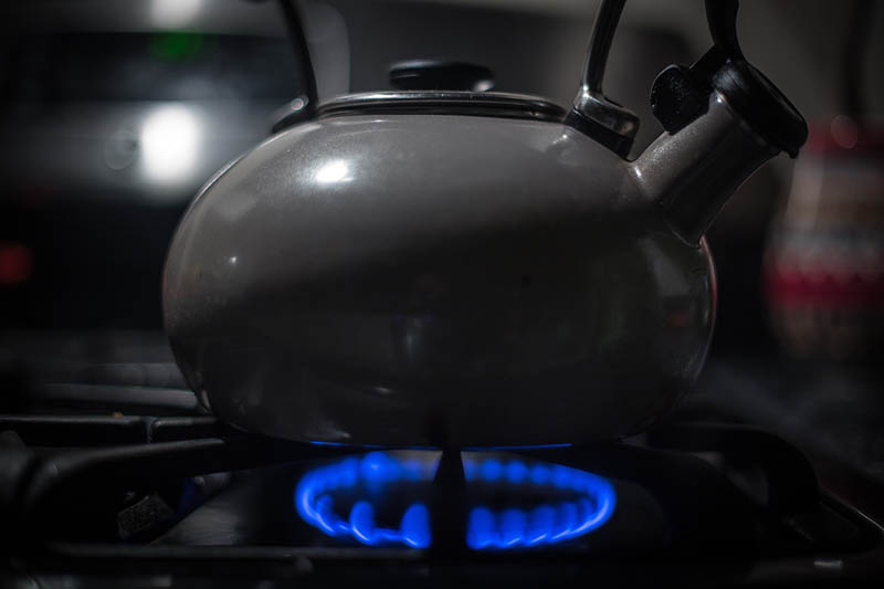 tea kettle on stove