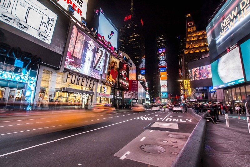 the night streets on times square