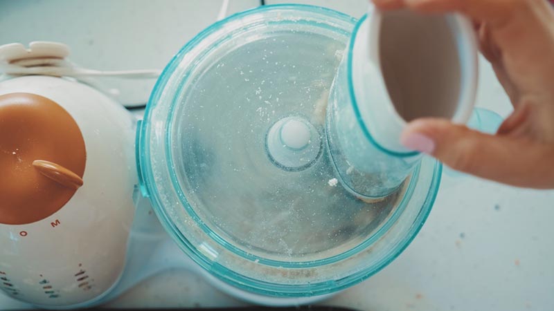 top view of a food processor
