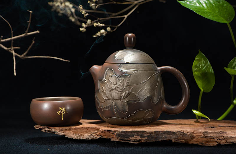 vintage ceramic teapot with cup